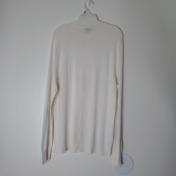 Ann Taylor Factory Embellished Crew Neck Sweater Ivory XL NWT - Yellow Stains - - Picture 14 of 14